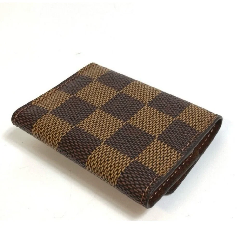 Authentic Louis Vuitton NEW cufflinks case damier ebene leather with box